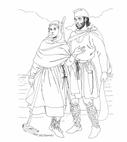 A coloring page of middle ages clothing